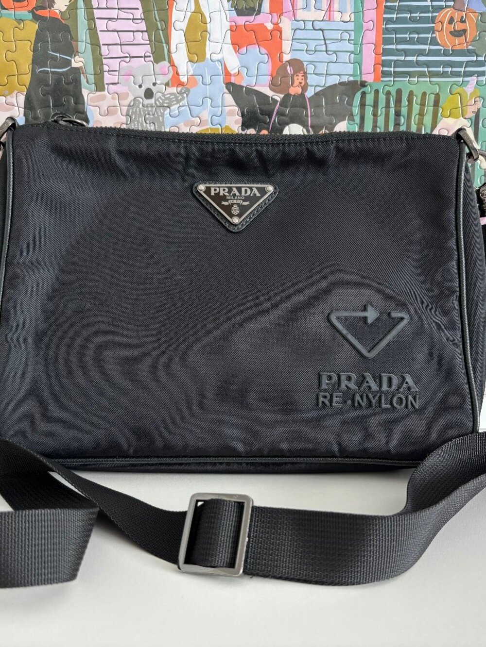 Black Prada Re-Nylon Shoulder Bag